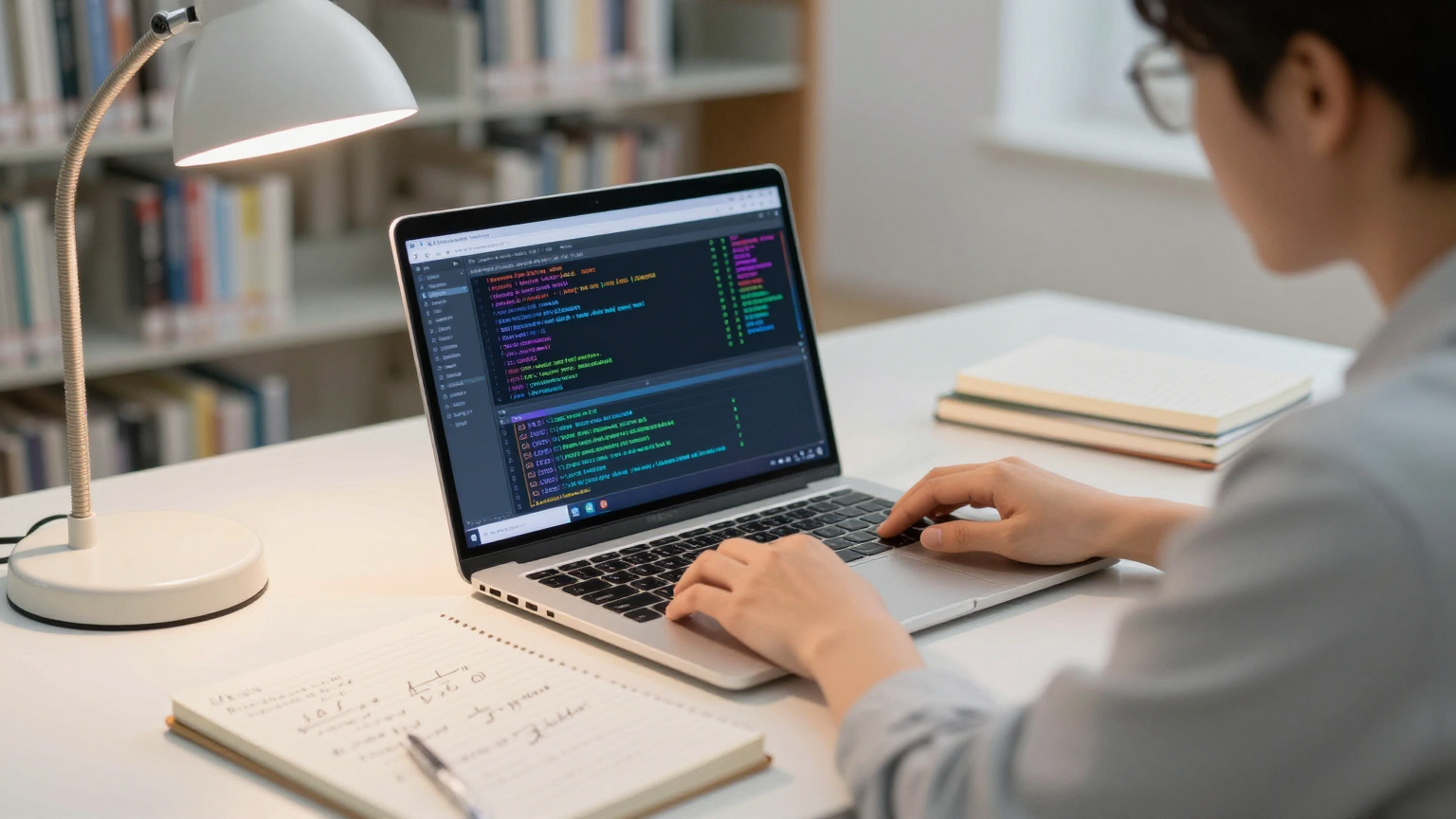 데이터 분석 공부를 하고 있는 학생의 모습