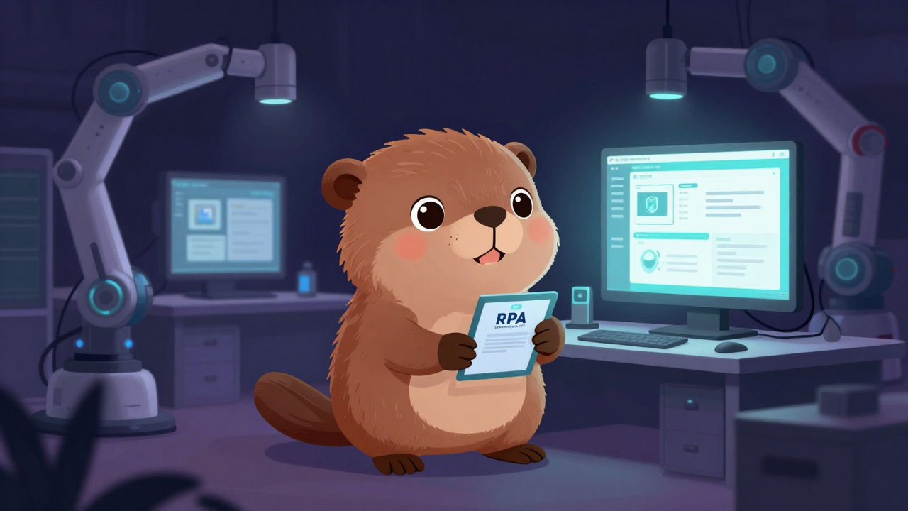 RPA개발자 직업 종사자가 업무를 수행하는 모습