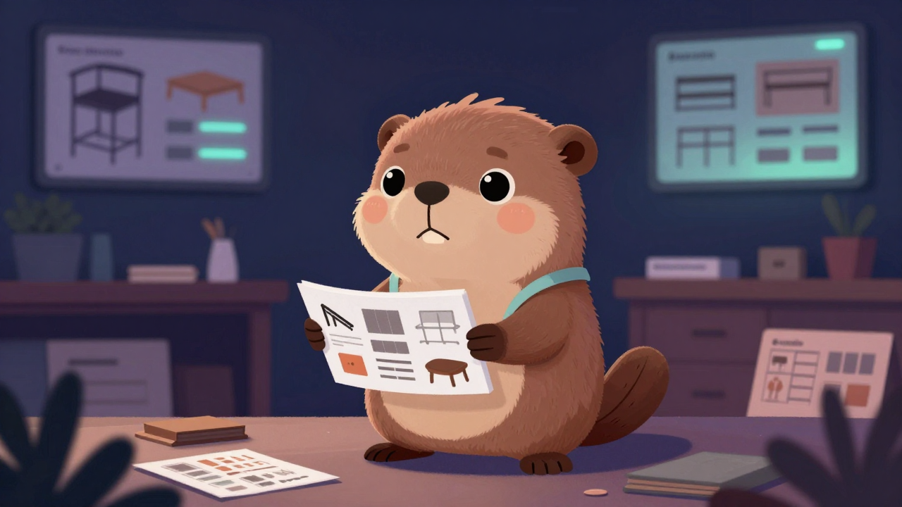 가구디자이너 직업 종사자가 업무를 수행하는 모습