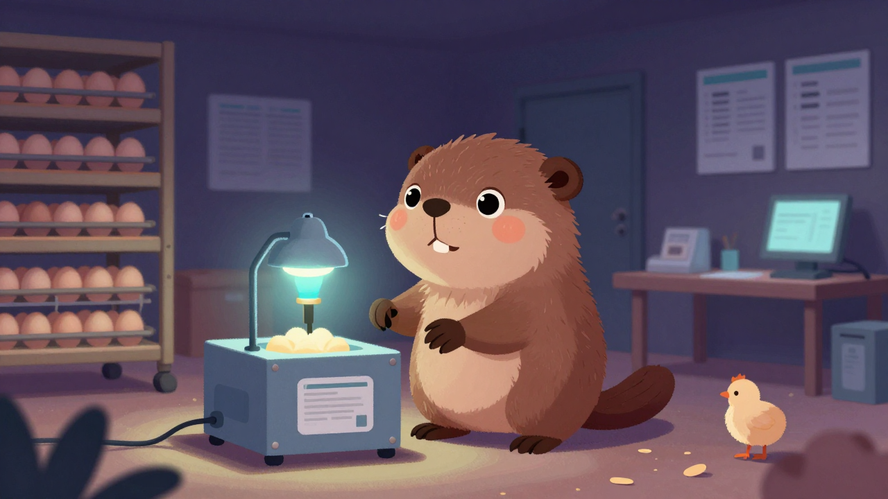 가금부화관리자 직업 종사자가 업무를 수행하는 모습