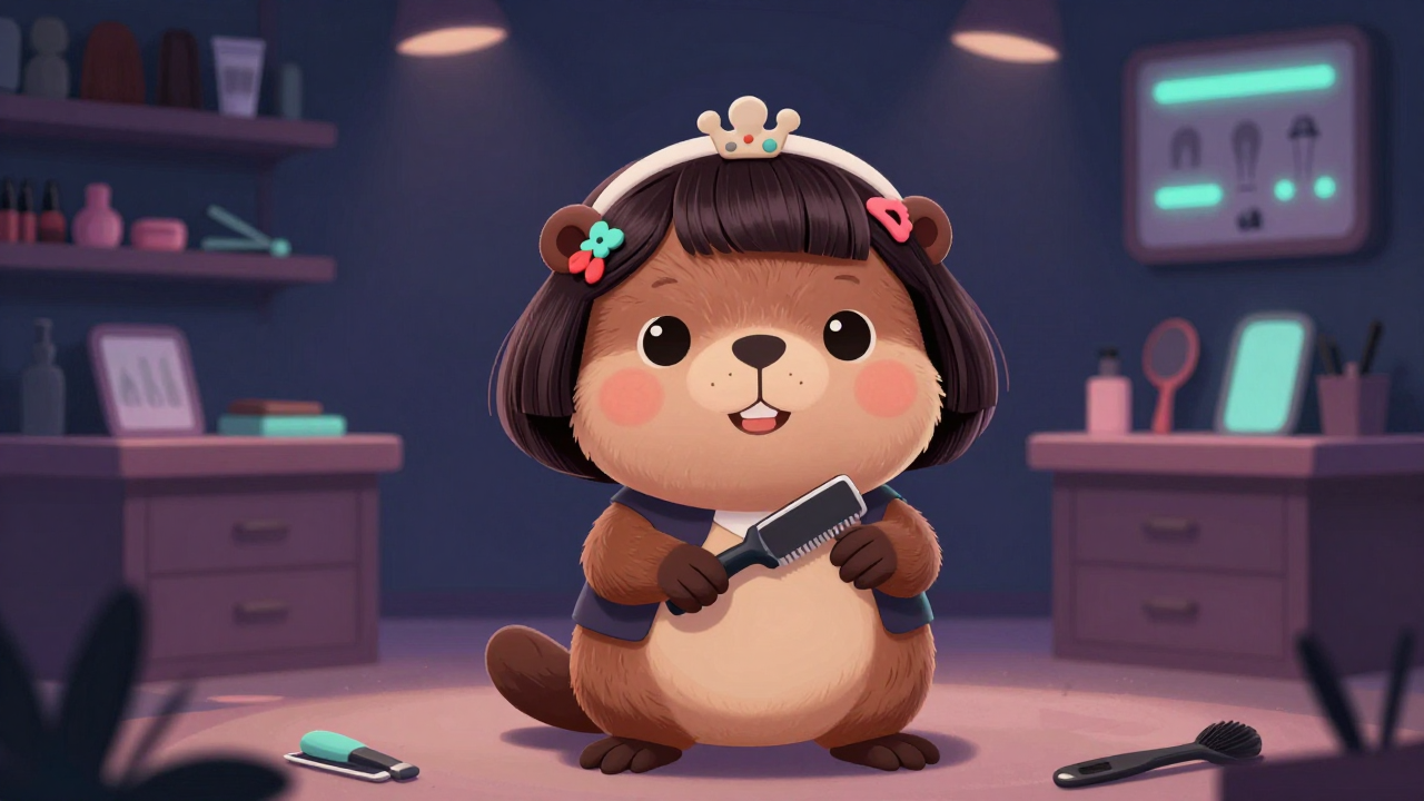 가발디자이너 직업 종사자가 업무를 수행하는 모습