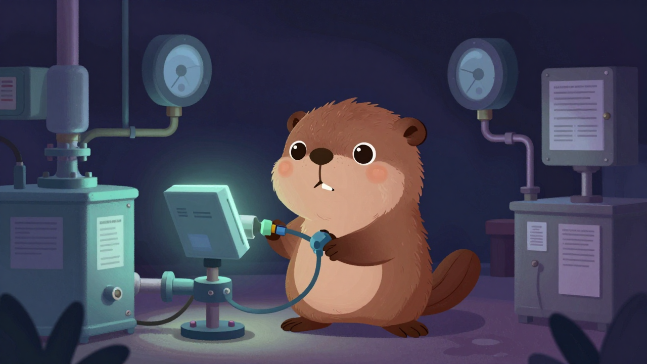 가스설비방식관리원 직업 종사자가 업무를 수행하는 모습