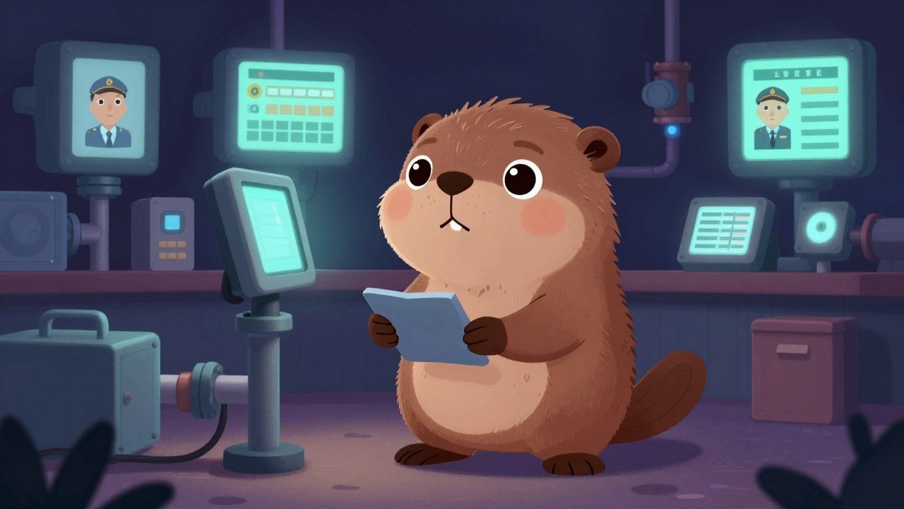 가스수송사무원 직업 종사자가 업무를 수행하는 모습