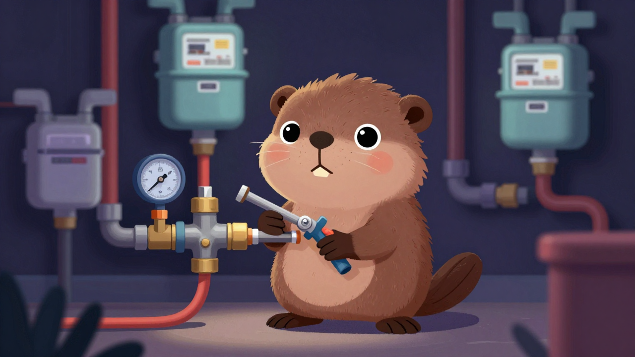 가스인입배관공 직업 종사자가 업무를 수행하는 모습