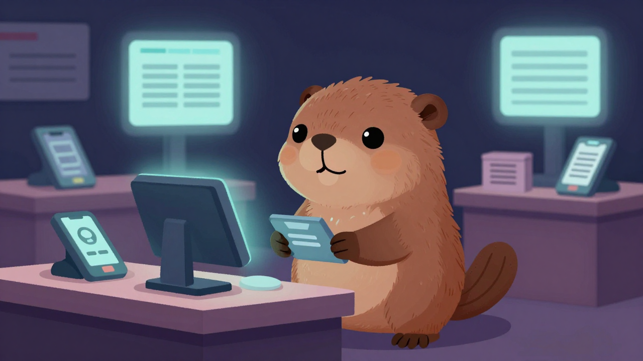 간편결제사업기획운영자 직업 종사자가 업무를 수행하는 모습