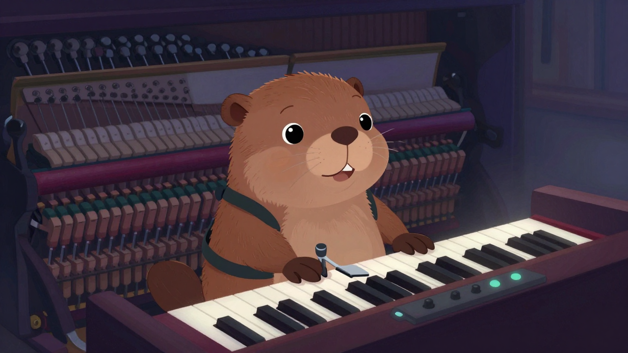 건반악기건반조정원 직업 종사자가 업무를 수행하는 모습