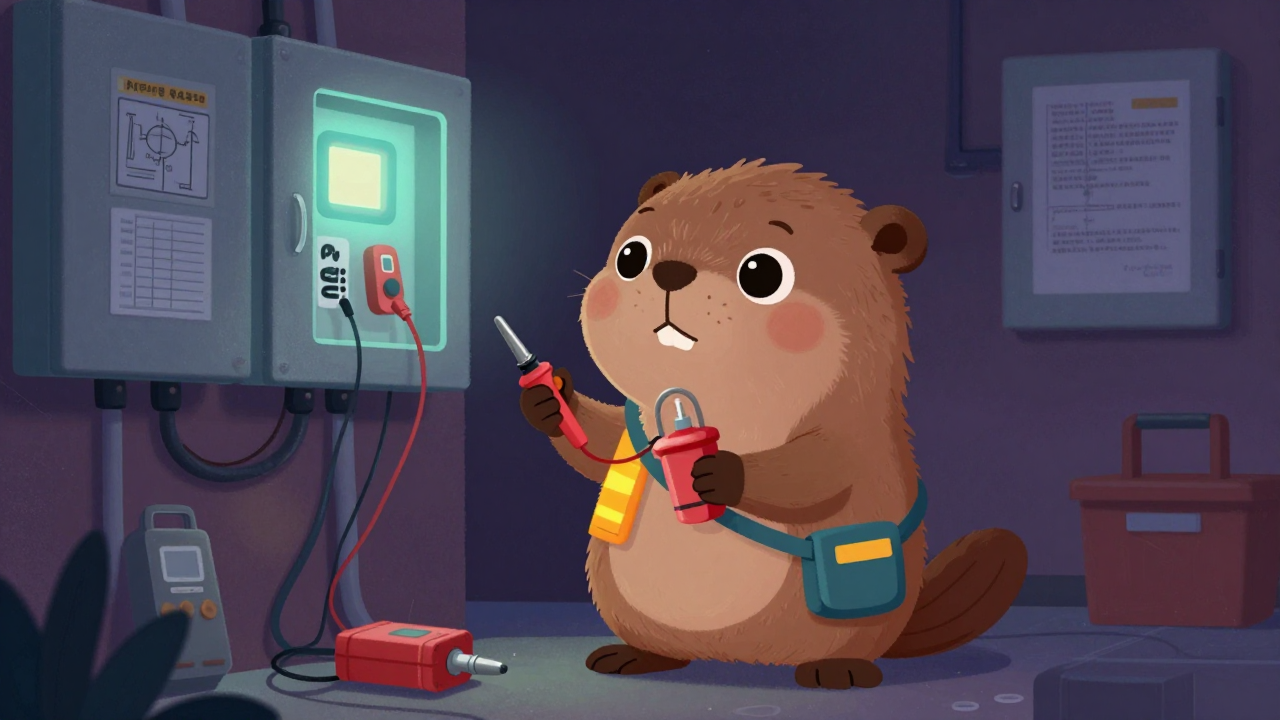 건축전기설비감리원 직업 종사자가 업무를 수행하는 모습