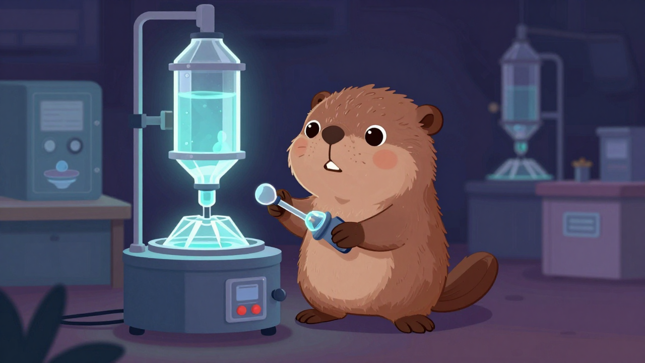 결정분리기조작원 직업 종사자가 업무를 수행하는 모습