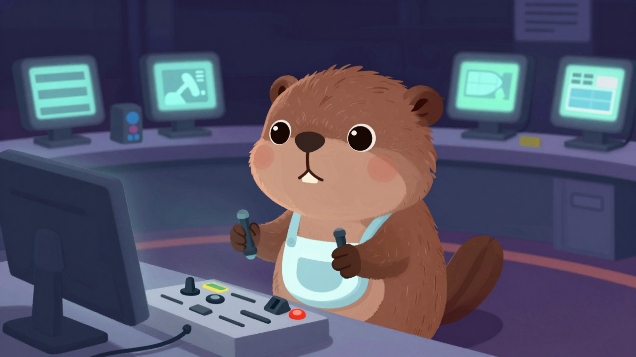 계류장통제원 직업 종사자가 업무를 수행하는 모습