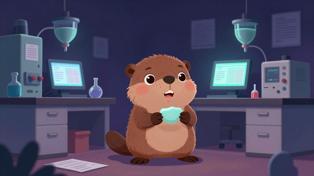 고무재료개발자 직업 종사자가 업무를 수행하는 모습