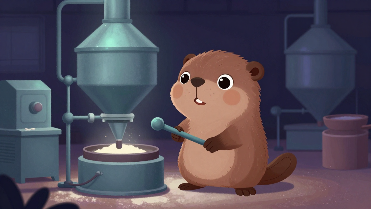 곡물제분기조작원 직업 종사자가 업무를 수행하는 모습