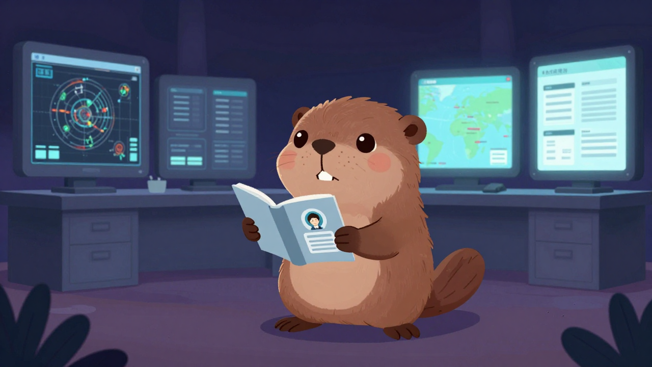 공간정보데이터베이스관리자 직업 종사자가 업무를 수행하는 모습