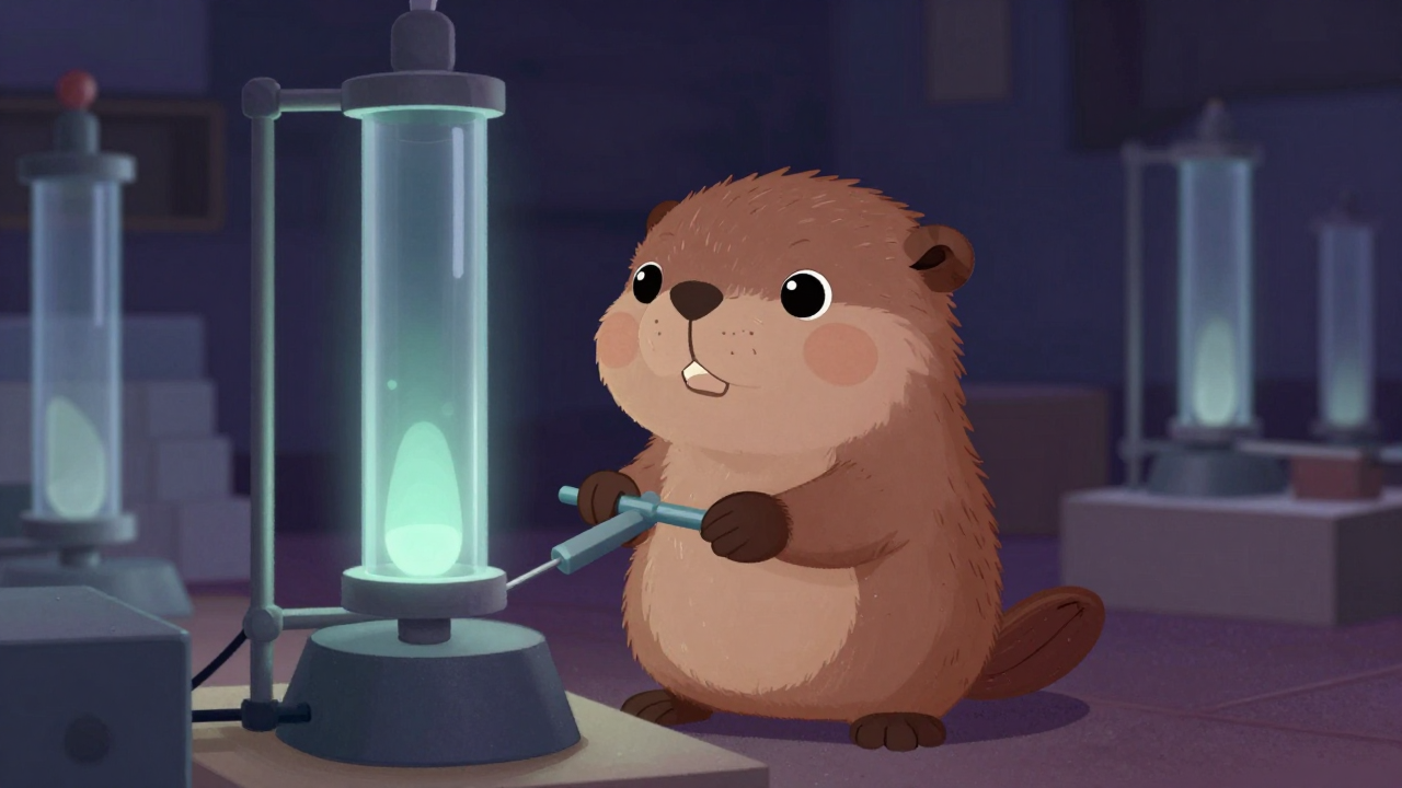 관유리성형원 직업 종사자가 업무를 수행하는 모습