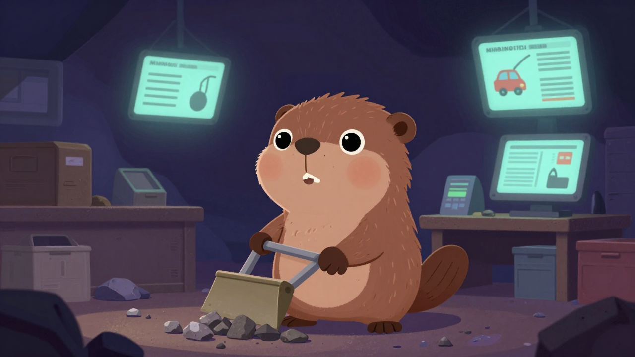 광물출하원 직업 종사자가 업무를 수행하는 모습