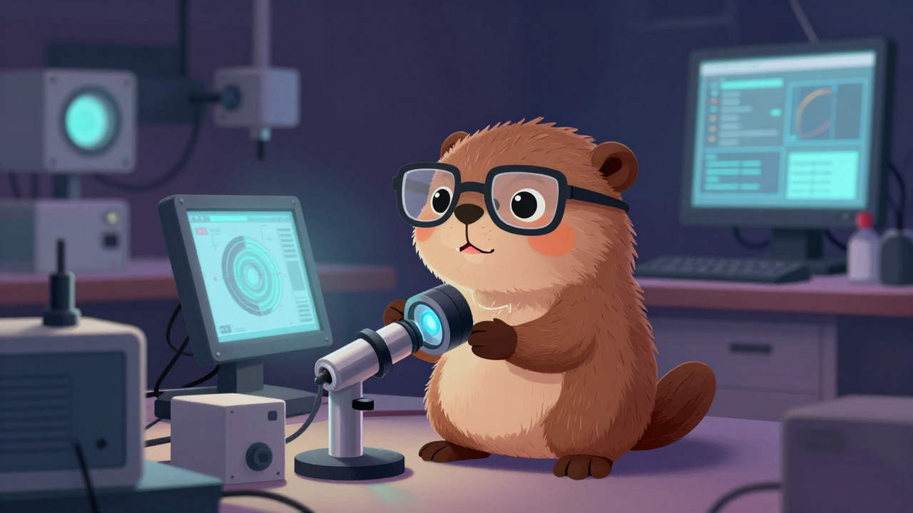 광학용품기술자 직업 종사자가 업무를 수행하는 모습