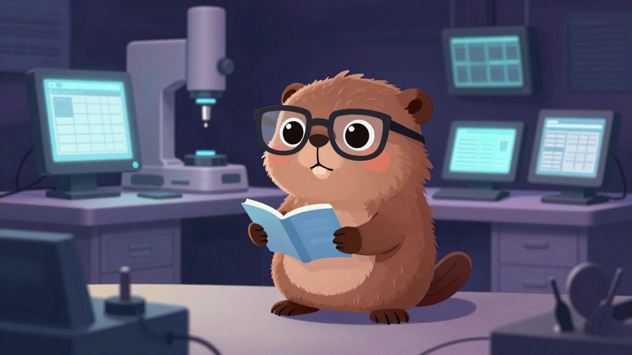 광학용품제조현장감독자 직업 종사자가 업무를 수행하는 모습