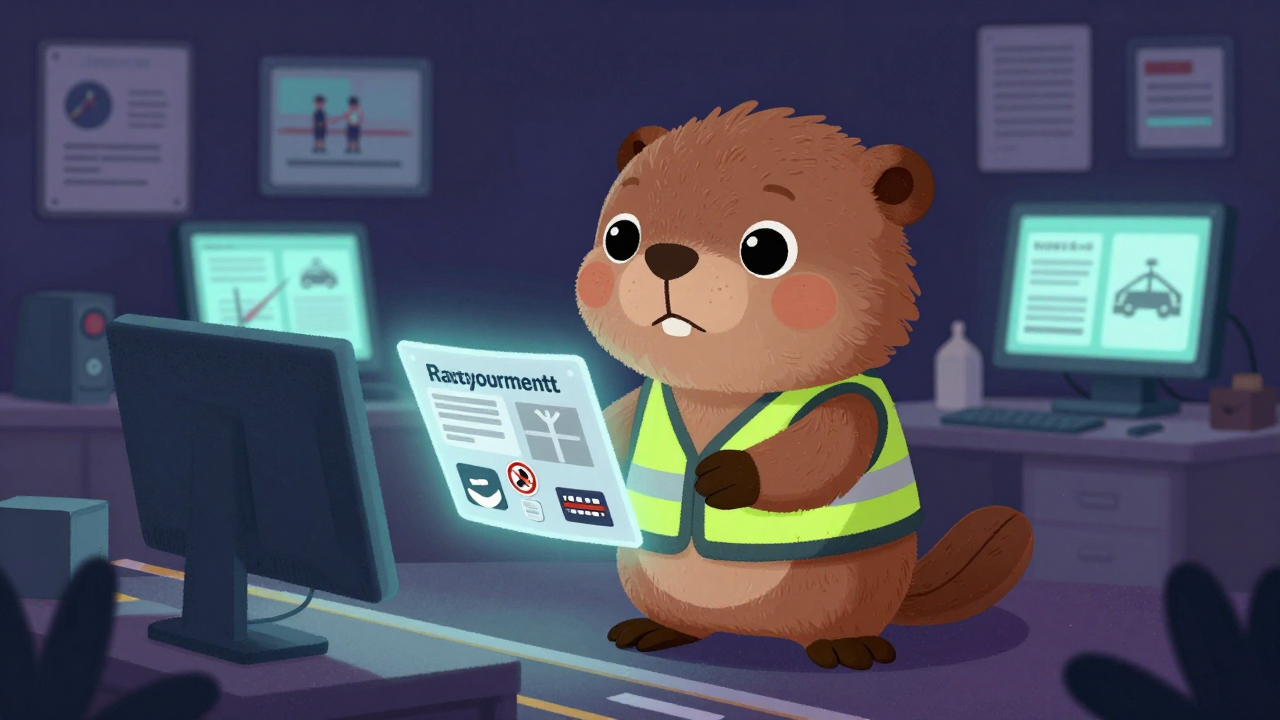 교통사고개선요원 직업 종사자가 업무를 수행하는 모습