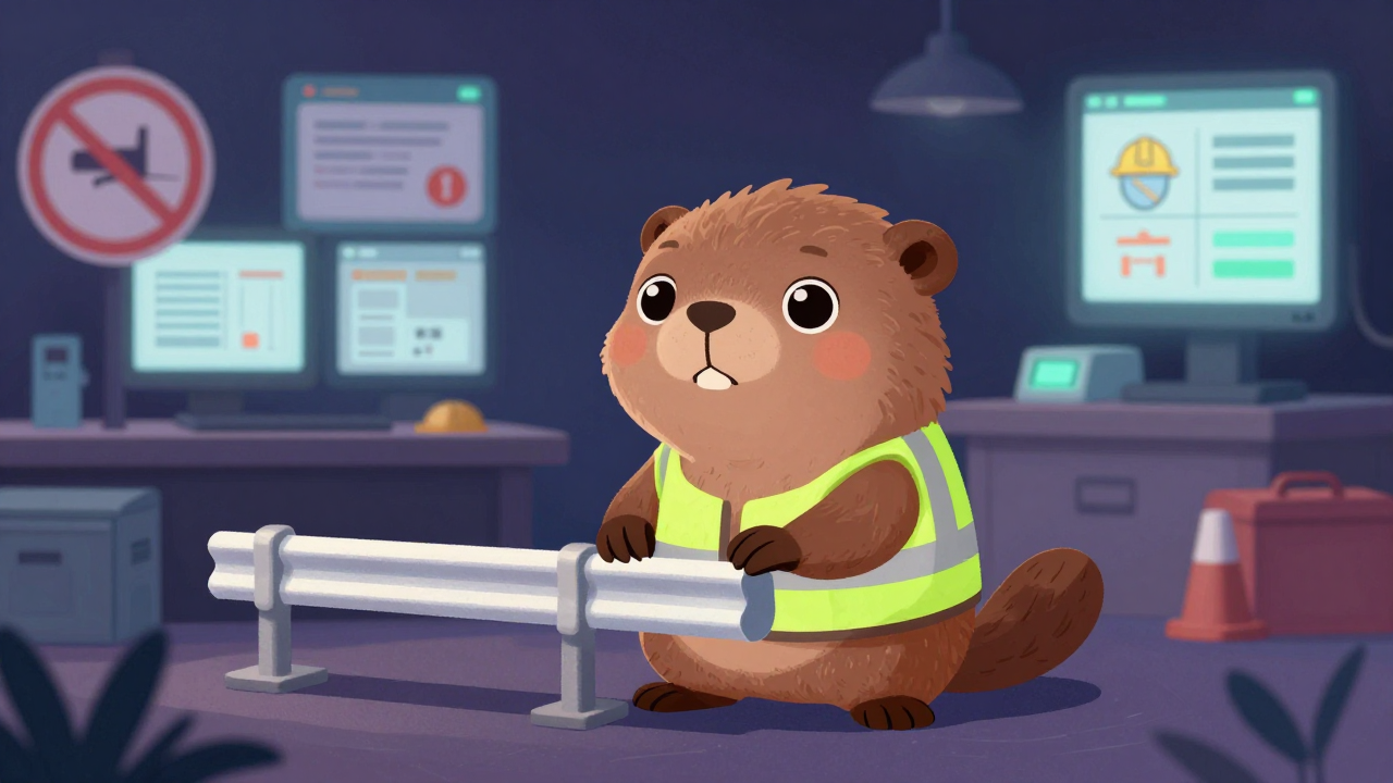 교통안전시설기술자 직업 종사자가 업무를 수행하는 모습