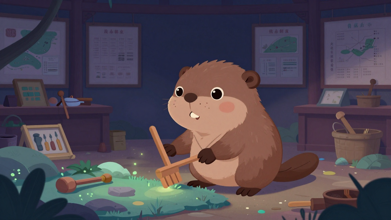 국가유산수리조경공 직업 종사자가 업무를 수행하는 모습