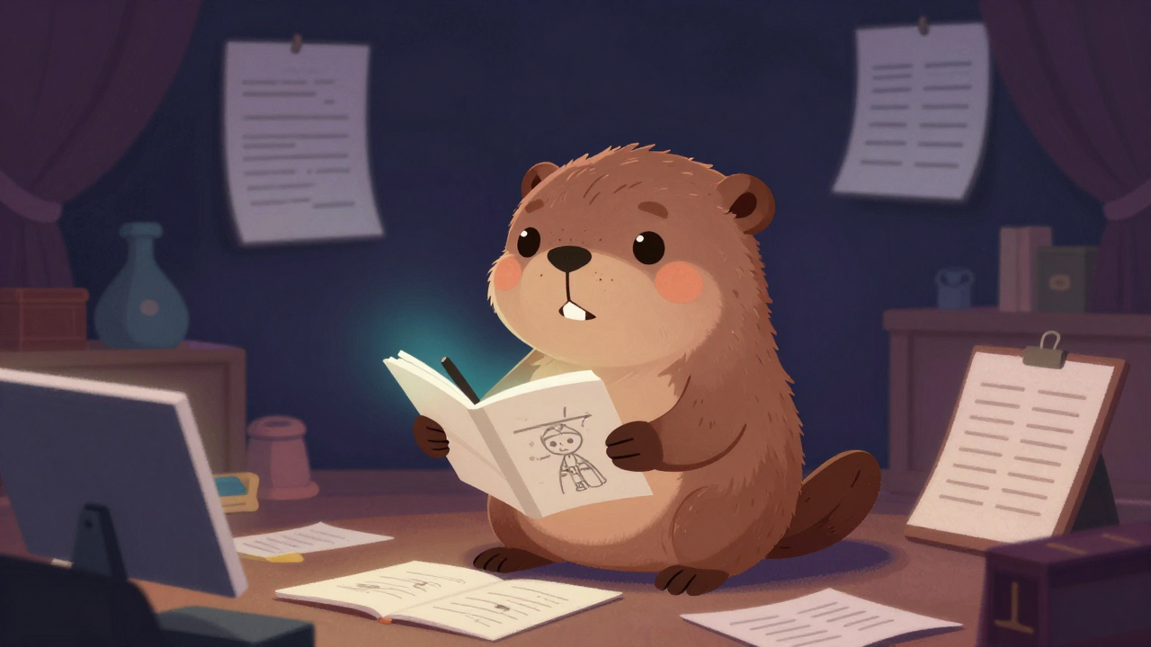 극작가 직업 종사자가 업무를 수행하는 모습