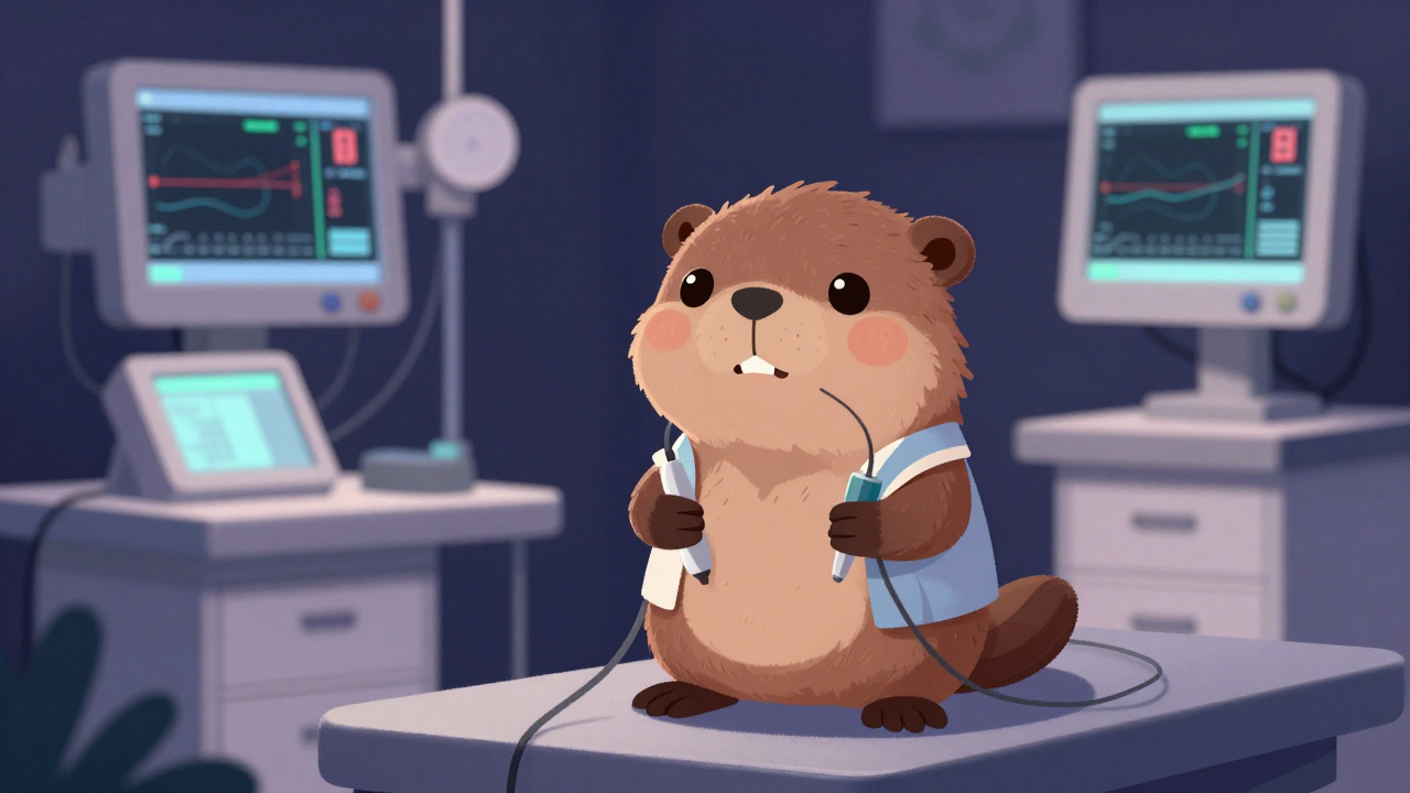 근전도기사 직업 종사자가 업무를 수행하는 모습