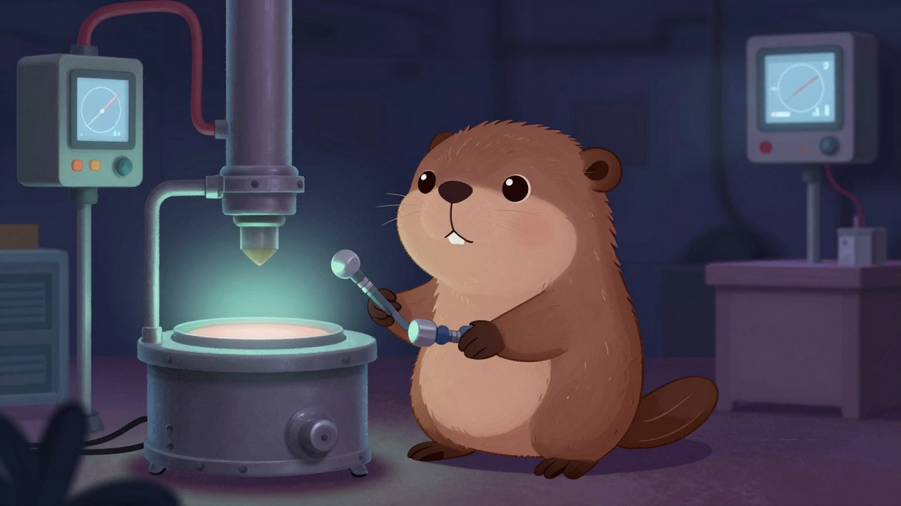 금속가열로조작원 직업 종사자가 업무를 수행하는 모습