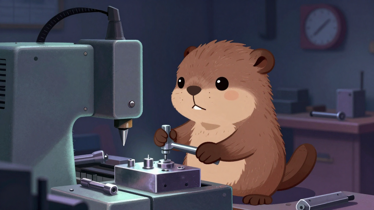 금속전단반장 직업 종사자가 업무를 수행하는 모습