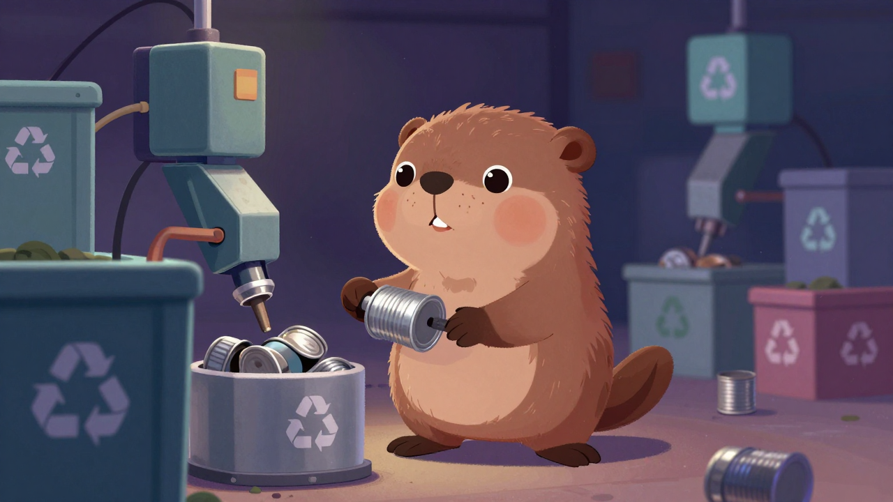 금속캔재생처리원 직업 종사자가 업무를 수행하는 모습