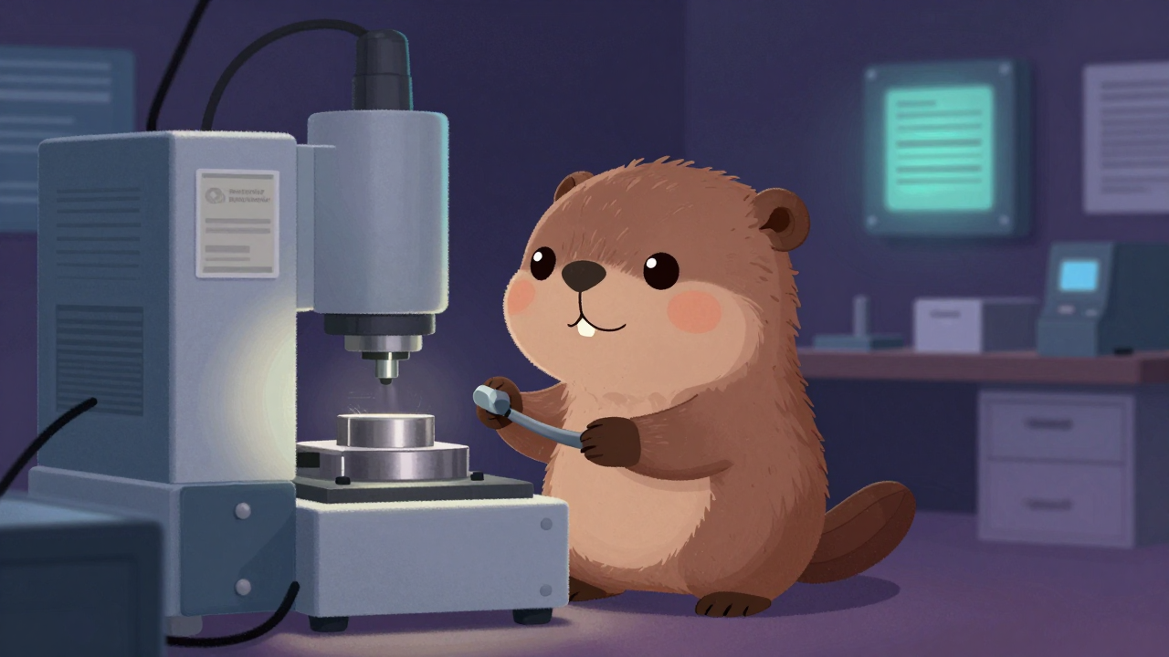 금속품질관리기술자 직업 종사자가 업무를 수행하는 모습