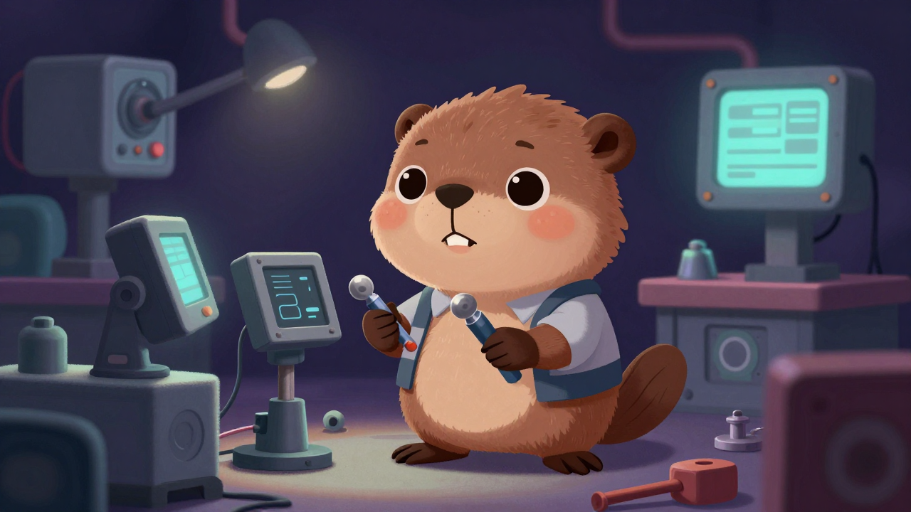 기계정비원 직업 종사자가 업무를 수행하는 모습