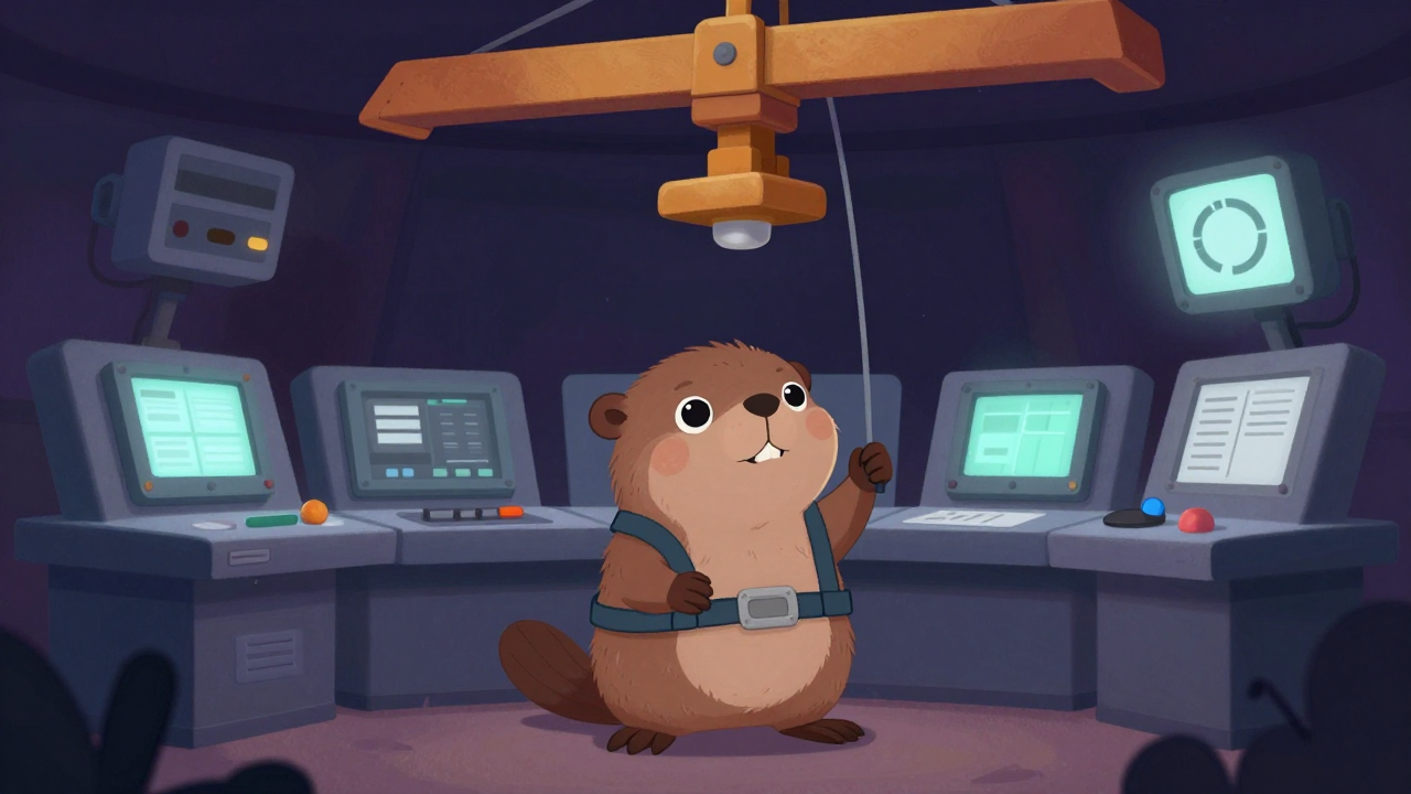 기중기조종원 직업 종사자가 업무를 수행하는 모습