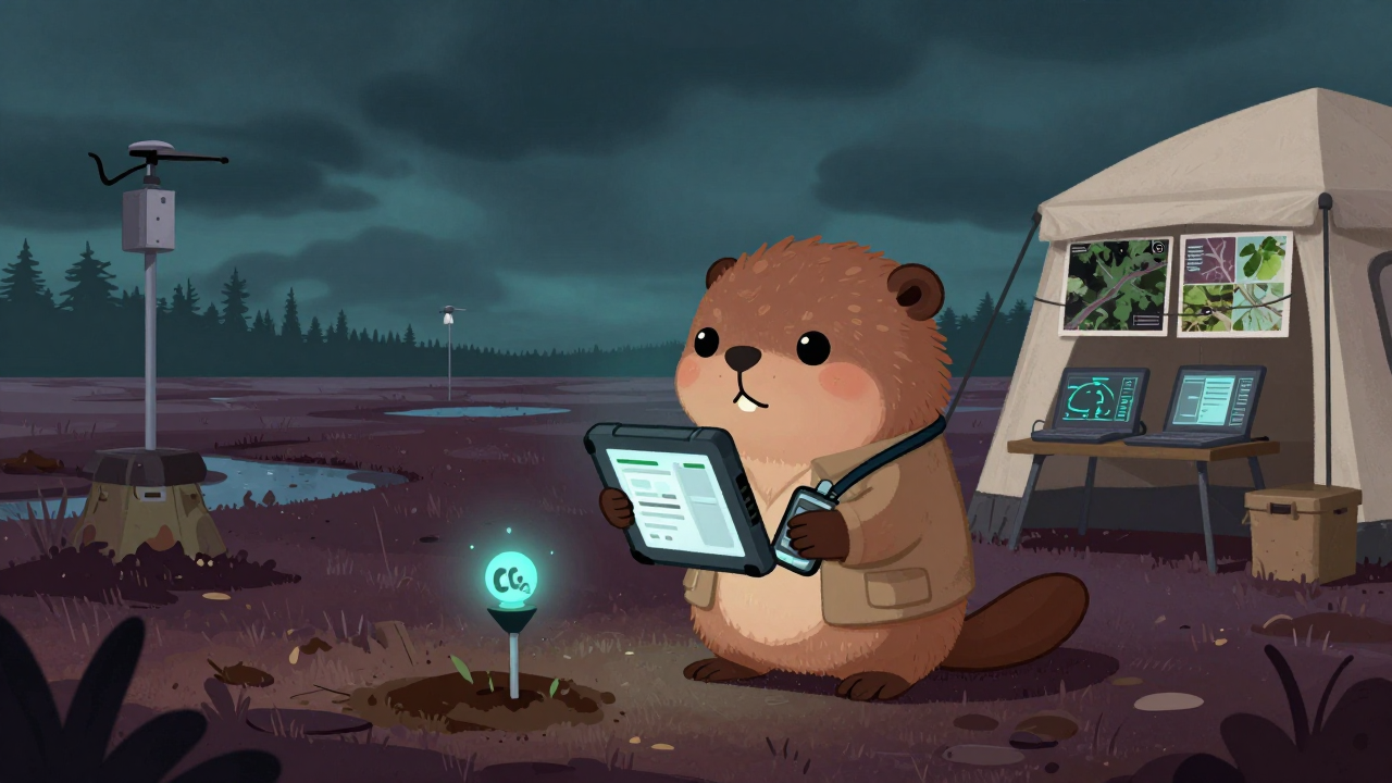 기후변화 대응 전문가 직업 종사자가 업무를 수행하는 모습