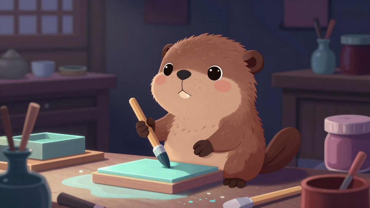 나전칠기백골원 직업 종사자가 업무를 수행하는 모습