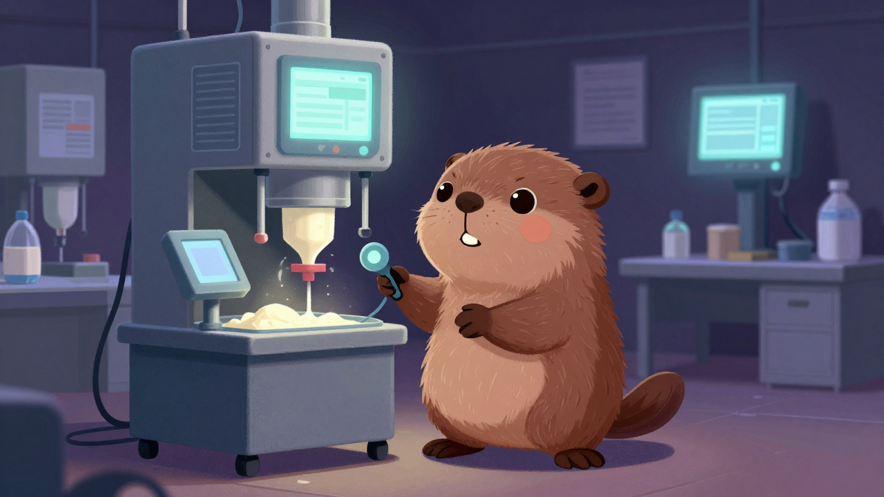 낙농제품충전기조작원 직업 종사자가 업무를 수행하는 모습