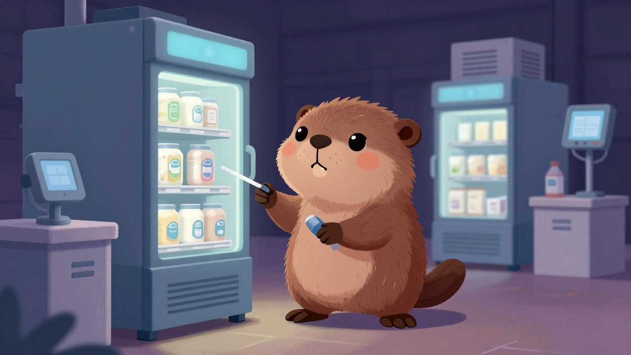 낙농품냉동창고작업원 직업 종사자가 업무를 수행하는 모습