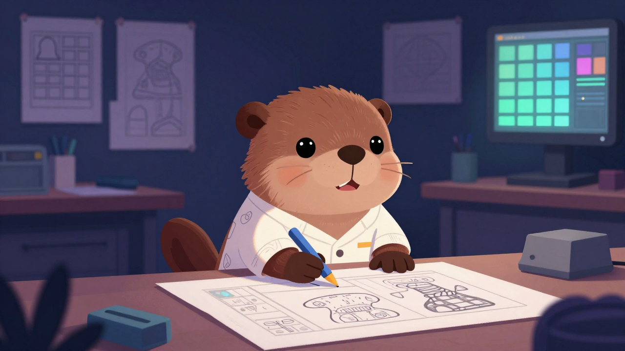 날염제도사 직업 종사자가 업무를 수행하는 모습