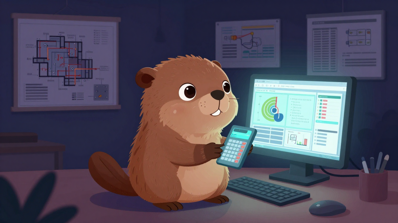 냉동공조설계원 직업 종사자가 업무를 수행하는 모습