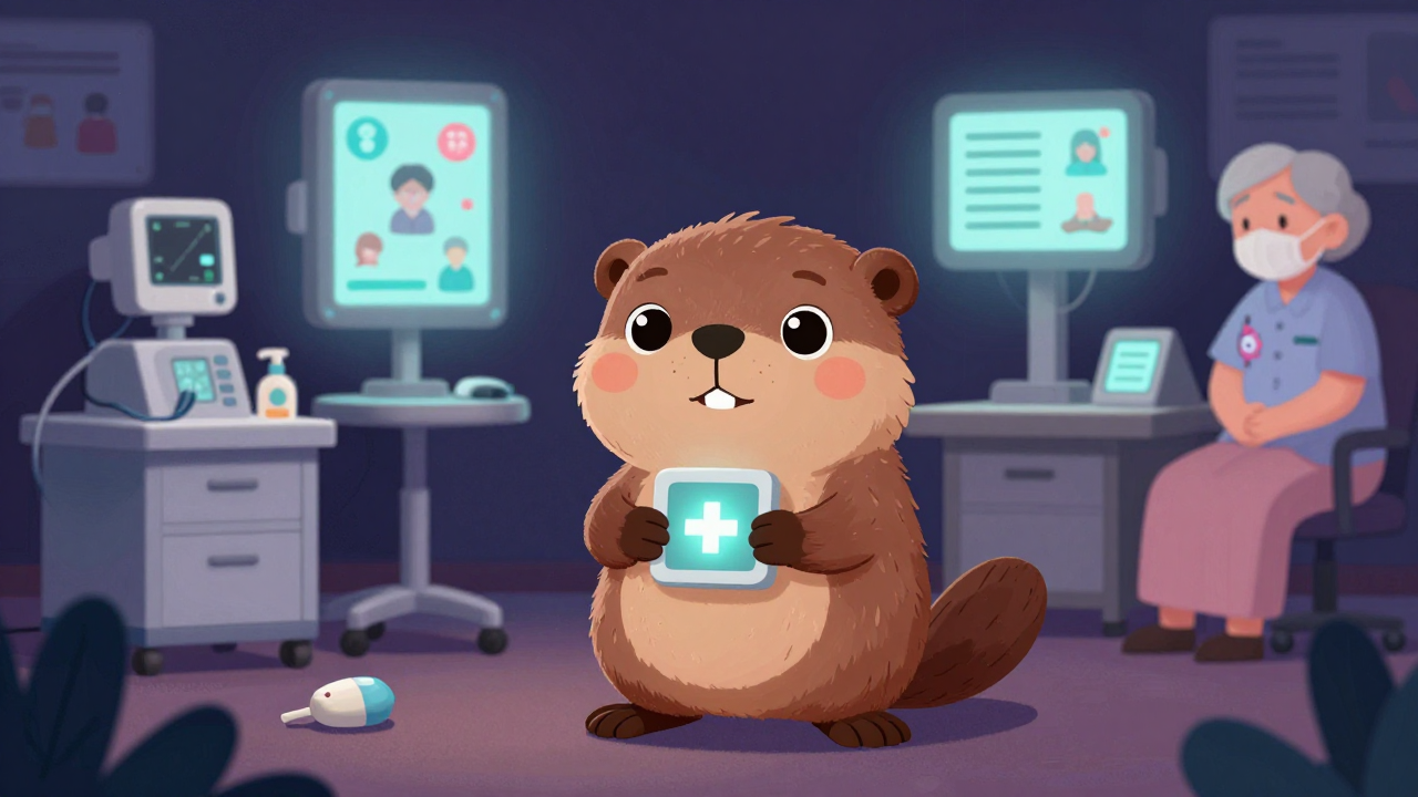 노인전문간호사 직업 종사자가 업무를 수행하는 모습