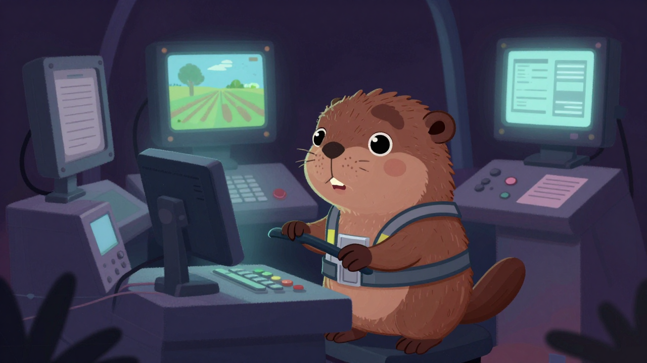 농기계운전원 직업 종사자가 업무를 수행하는 모습