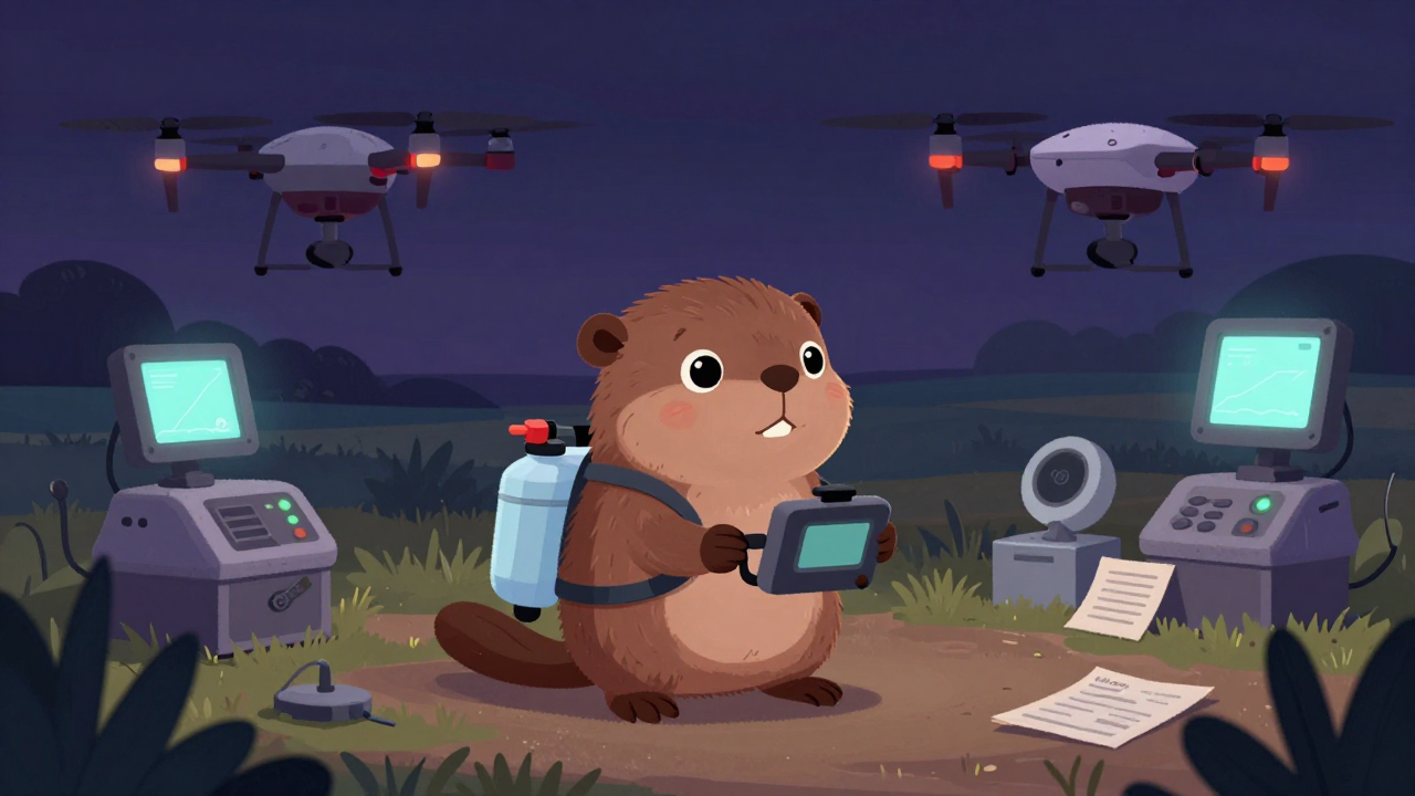 농업드론방제사 직업 종사자가 업무를 수행하는 모습