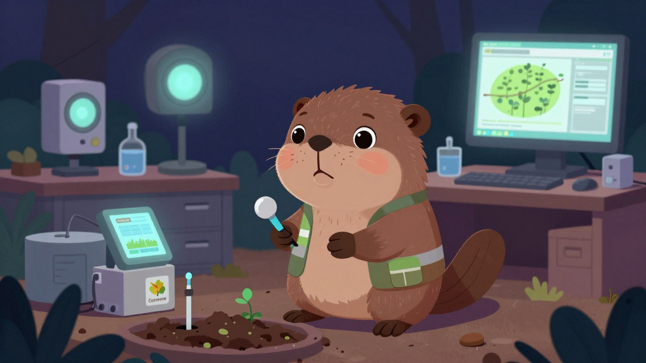 농업환경생태연구원 직업 종사자가 업무를 수행하는 모습