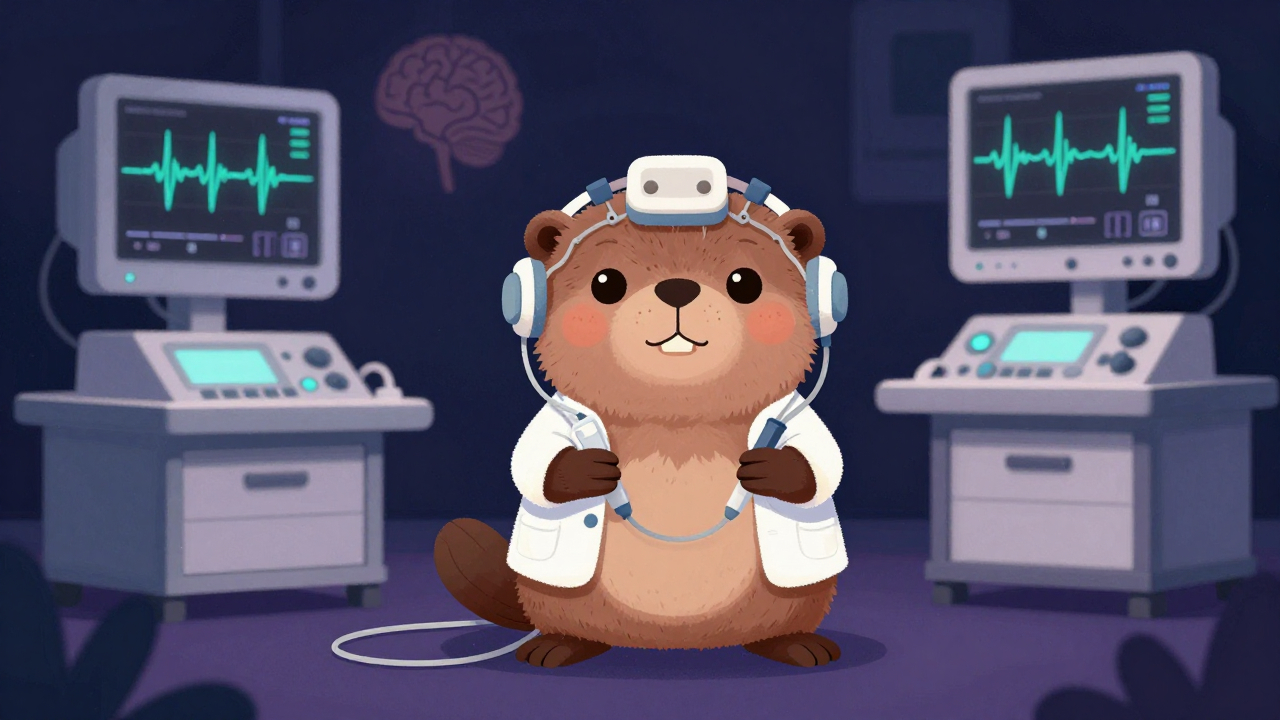 뇌파기사 직업 종사자가 업무를 수행하는 모습