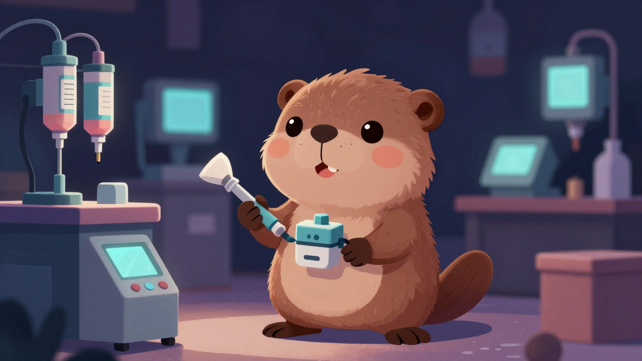 도료조정원 직업 종사자가 업무를 수행하는 모습