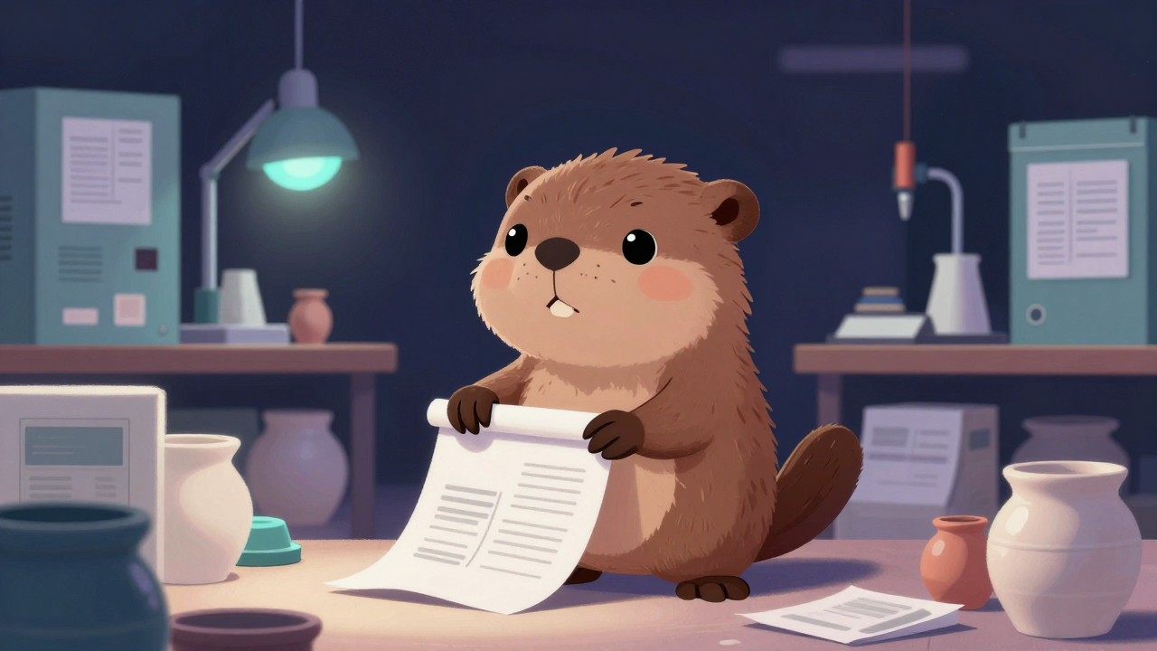 도자기포장원 직업 종사자가 업무를 수행하는 모습