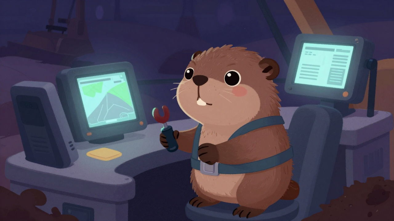 도저조종사 직업 종사자가 업무를 수행하는 모습