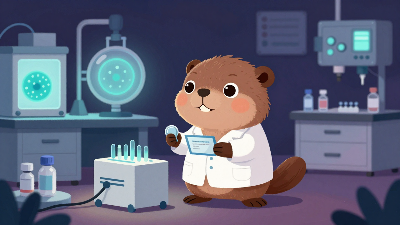 동물백신개발연구원 직업 종사자가 업무를 수행하는 모습