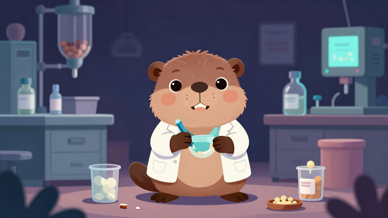 동물용약제품제조원 직업 종사자가 업무를 수행하는 모습