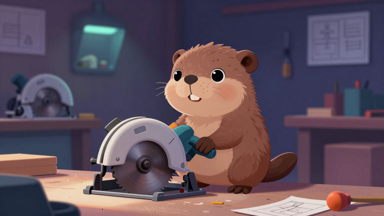 둥근톱조작원 직업 종사자가 업무를 수행하는 모습