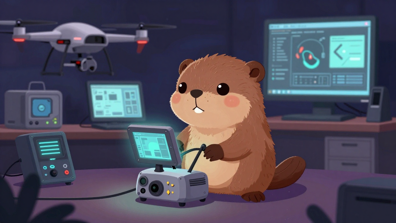 드론개발자 직업 종사자가 업무를 수행하는 모습