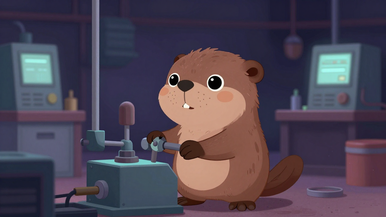 드릴링기조작원 직업 종사자가 업무를 수행하는 모습